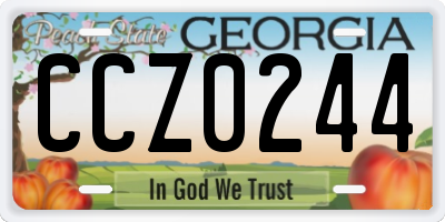 GA license plate CCZ0244