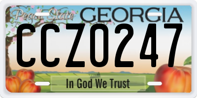 GA license plate CCZ0247