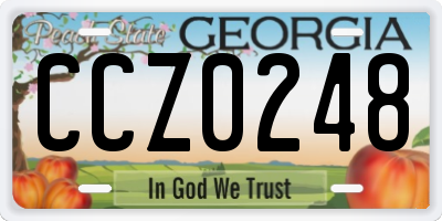 GA license plate CCZ0248