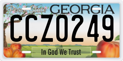 GA license plate CCZ0249