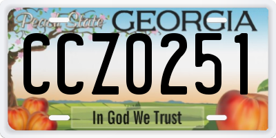 GA license plate CCZ0251