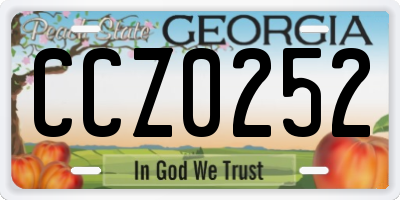 GA license plate CCZ0252