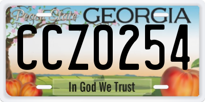 GA license plate CCZ0254