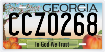 GA license plate CCZ0268