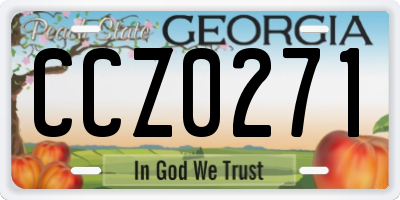GA license plate CCZ0271