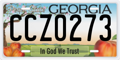 GA license plate CCZ0273