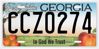 GA license plate CCZ0274