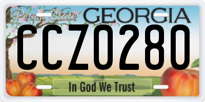 GA license plate CCZ0280