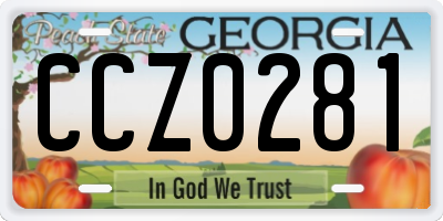 GA license plate CCZ0281