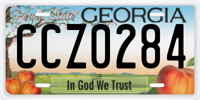 GA license plate CCZ0284