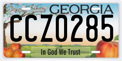 GA license plate CCZ0285