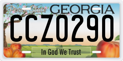 GA license plate CCZ0290