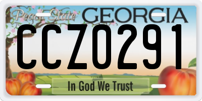 GA license plate CCZ0291