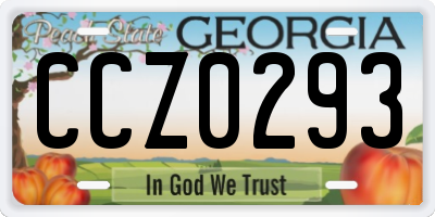 GA license plate CCZ0293