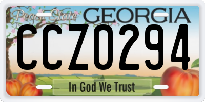 GA license plate CCZ0294