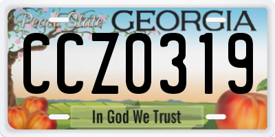 GA license plate CCZ0319