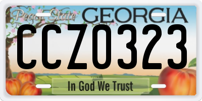 GA license plate CCZ0323