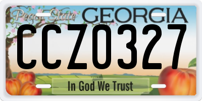 GA license plate CCZ0327