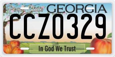 GA license plate CCZ0329