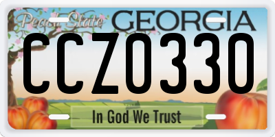 GA license plate CCZ0330