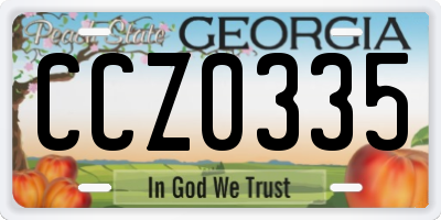 GA license plate CCZ0335