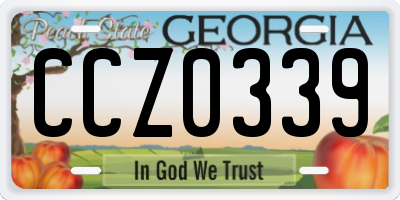 GA license plate CCZ0339