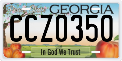 GA license plate CCZ0350
