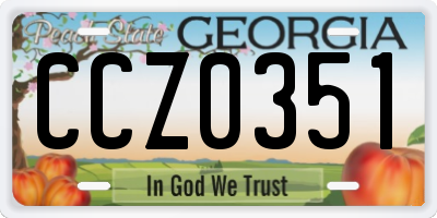GA license plate CCZ0351