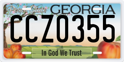 GA license plate CCZ0355