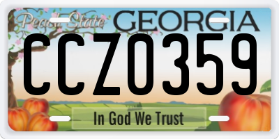 GA license plate CCZ0359
