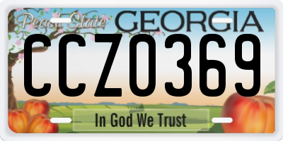 GA license plate CCZ0369
