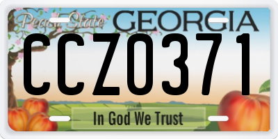 GA license plate CCZ0371