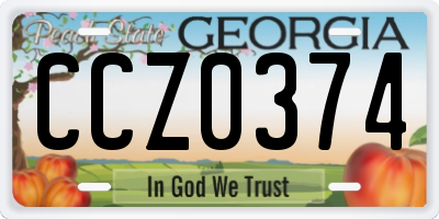 GA license plate CCZ0374