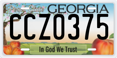 GA license plate CCZ0375