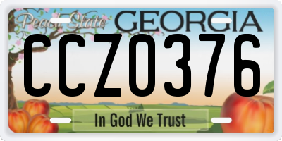 GA license plate CCZ0376