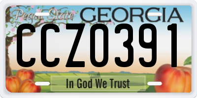 GA license plate CCZ0391