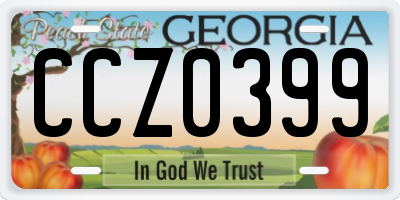 GA license plate CCZ0399