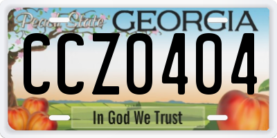 GA license plate CCZ0404