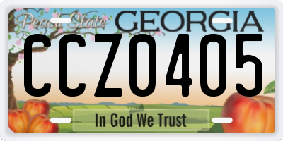 GA license plate CCZ0405