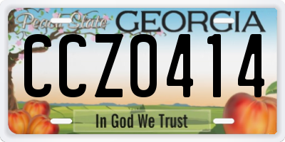 GA license plate CCZ0414