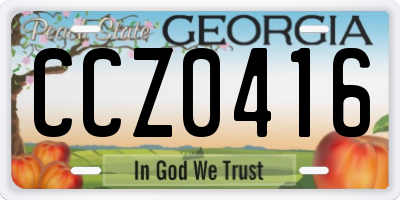 GA license plate CCZ0416