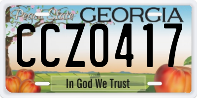 GA license plate CCZ0417