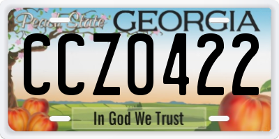 GA license plate CCZ0422