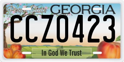 GA license plate CCZ0423