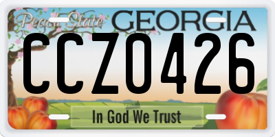 GA license plate CCZ0426