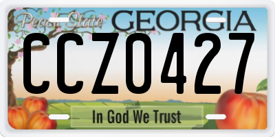 GA license plate CCZ0427