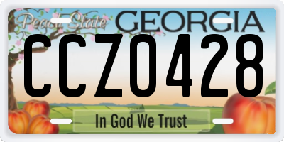 GA license plate CCZ0428