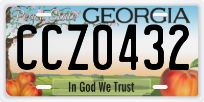 GA license plate CCZ0432