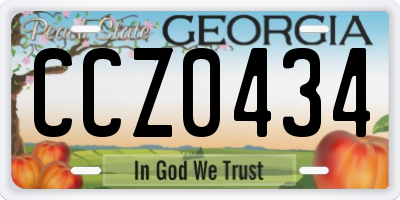GA license plate CCZ0434
