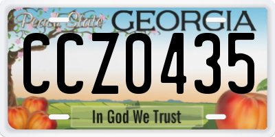 GA license plate CCZ0435